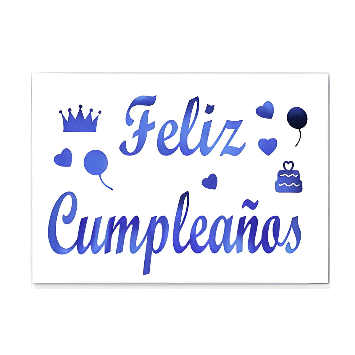 Pegatina para Globo Burbuja Feliz Cumpleaños Azul