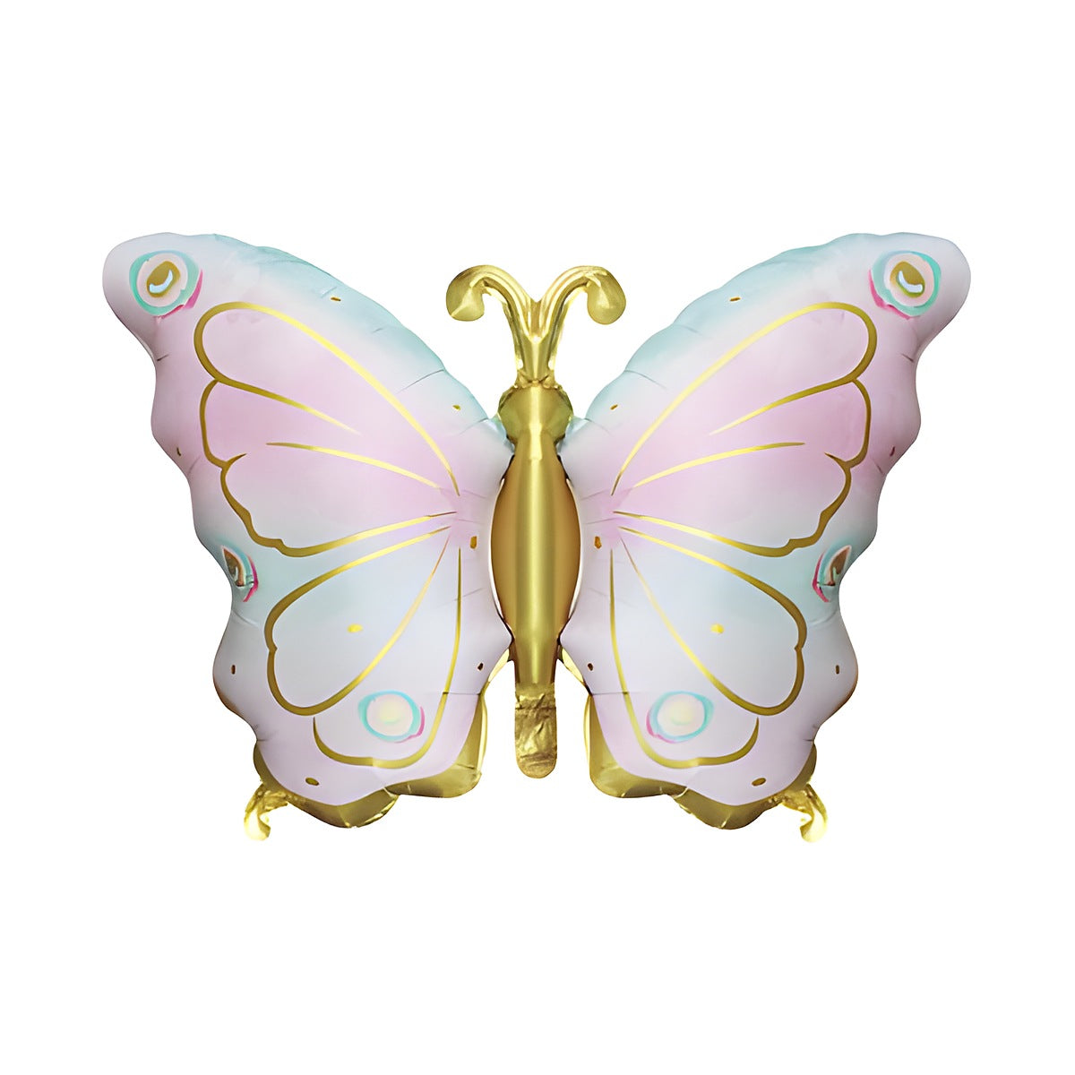 Globo Foil Mariposa Pastel Dorada 79 x 53 cm