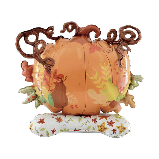 Globo Foil con Base Calabaza de Otoño 58 x 57 cm
