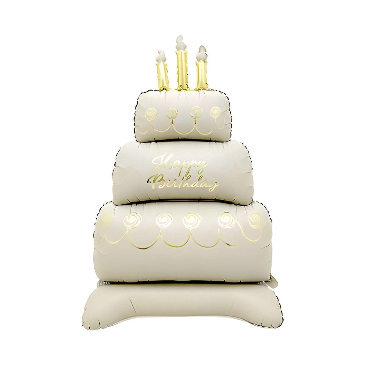 Globo Foil con Base Tarta Happy Birthday 80 x 148 cm
