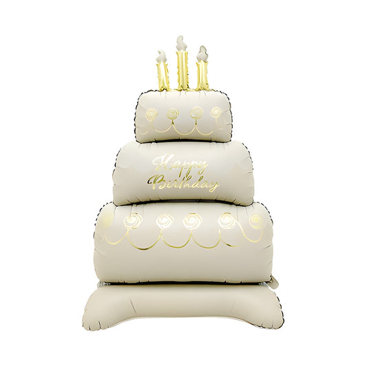 Globo Foil con Base Tarta Happy Birthday 80 x 148 cm