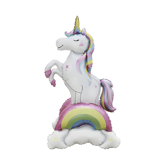 Globo Foil con Base Unicornio Arcoíris 52 x 43 x 94 cm