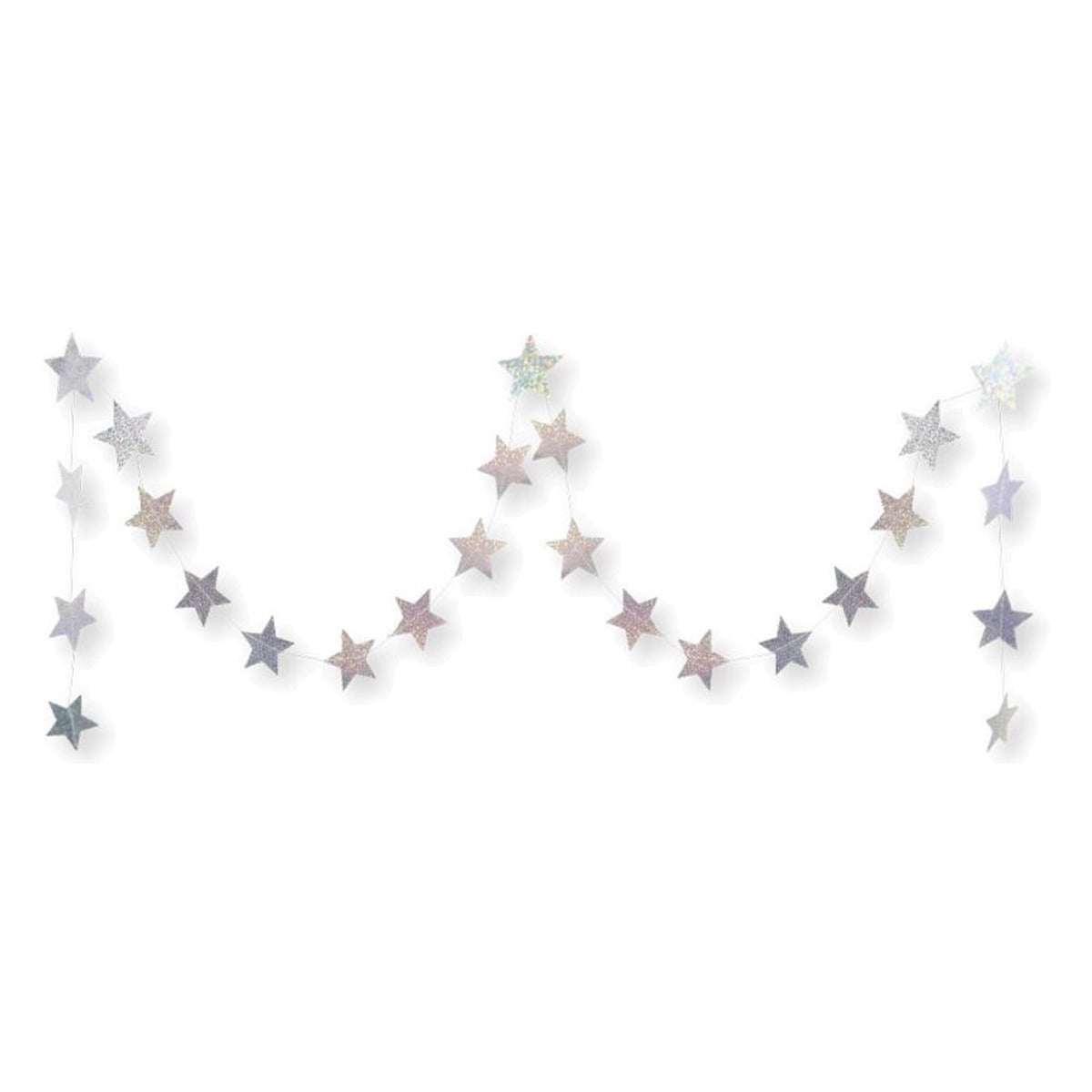 Tiras Colgantes de Estrellas con Acabado Láser - Plateado