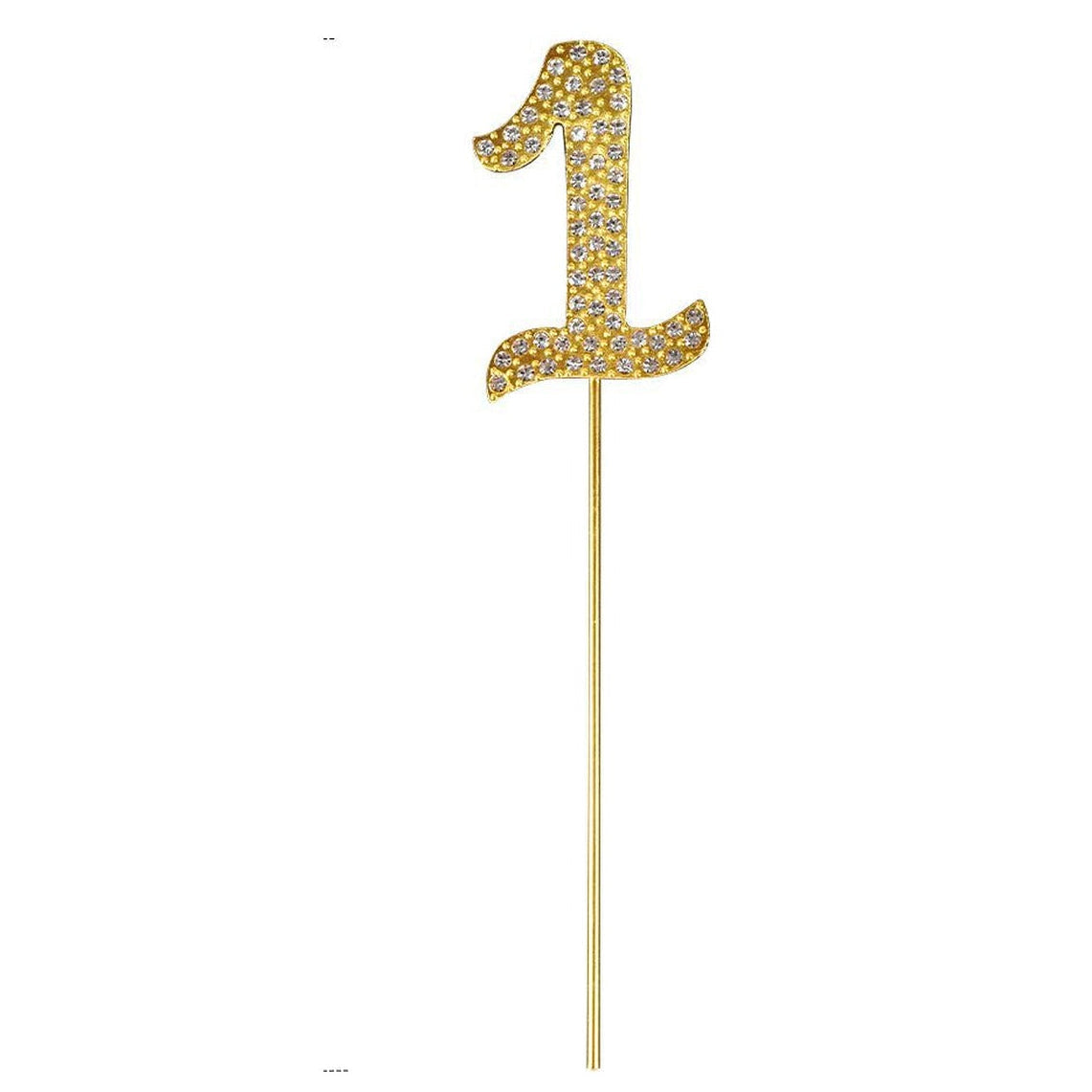 Topper para Tarta número 1 dorado con strass 15 cm
