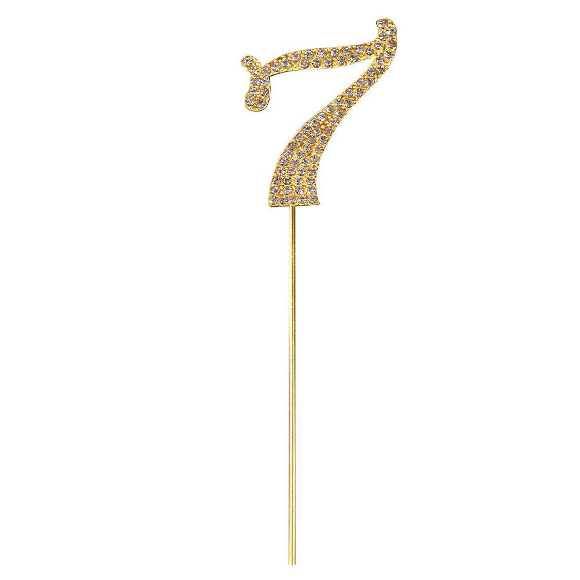Topper para Tarta número 7 dorado con strass 15 cm