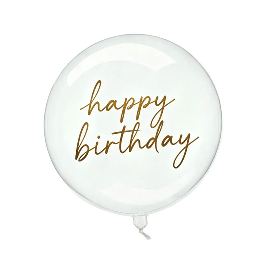 Globo Burbuja Transparente *Personalizado Letra Vinilo Negro