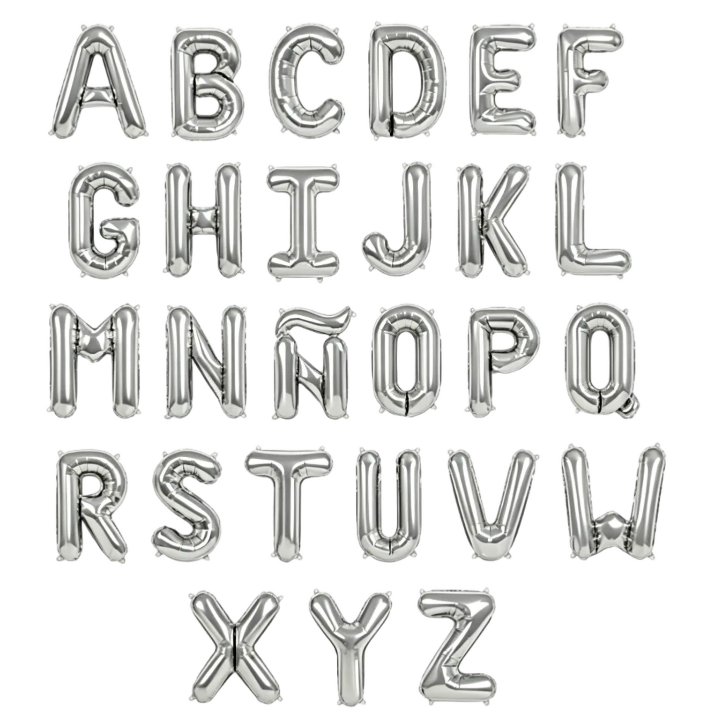 Globo Foil Letras 40cm (16") Plata