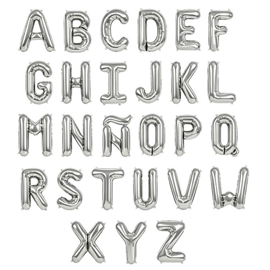 Globo Foil Letras 80cm (32") Plata