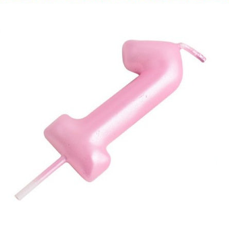 Vela Número Cumpleaños Metálica Rosa Claro 6cm