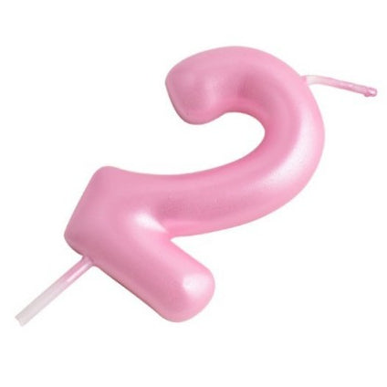 Vela Número Cumpleaños Metálica Rosa Claro 6cm
