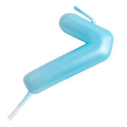 Vela Número Cumpleaños Metálica Azul 6cm