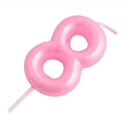 Vela Número Cumpleaños Metálica Rosa Claro 6cm
