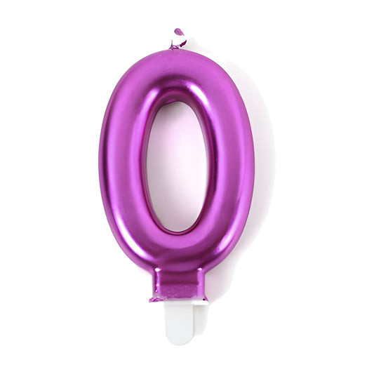 Vela Número Rosa Fucsia 0