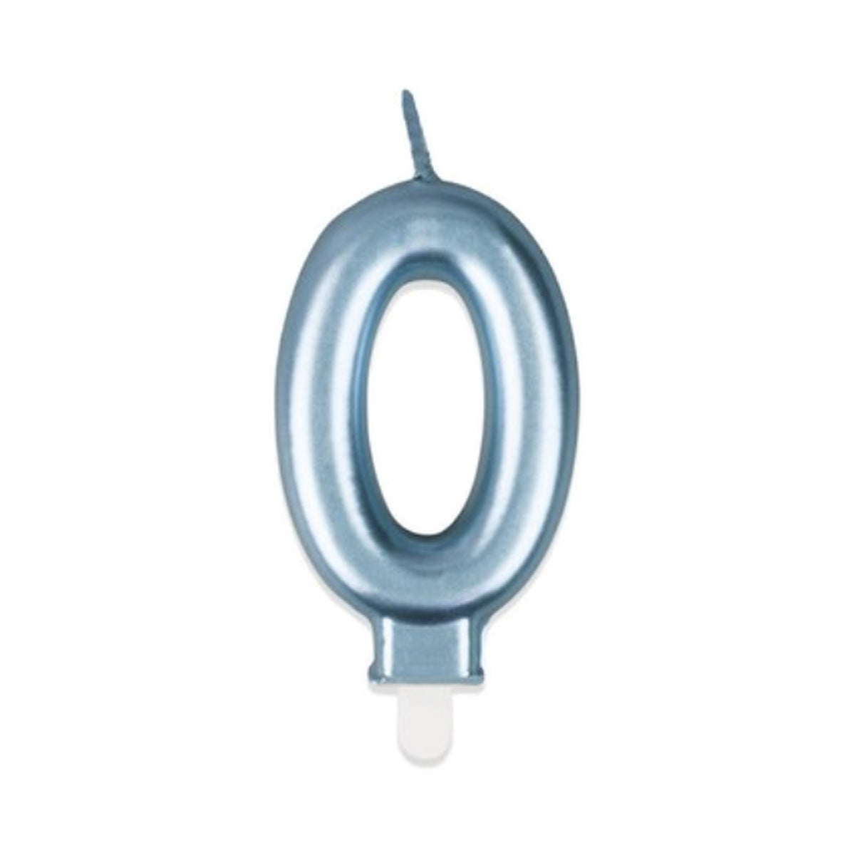 Vela Número Metalizada Azul 7,5 cm (0-9 y ?) - 0