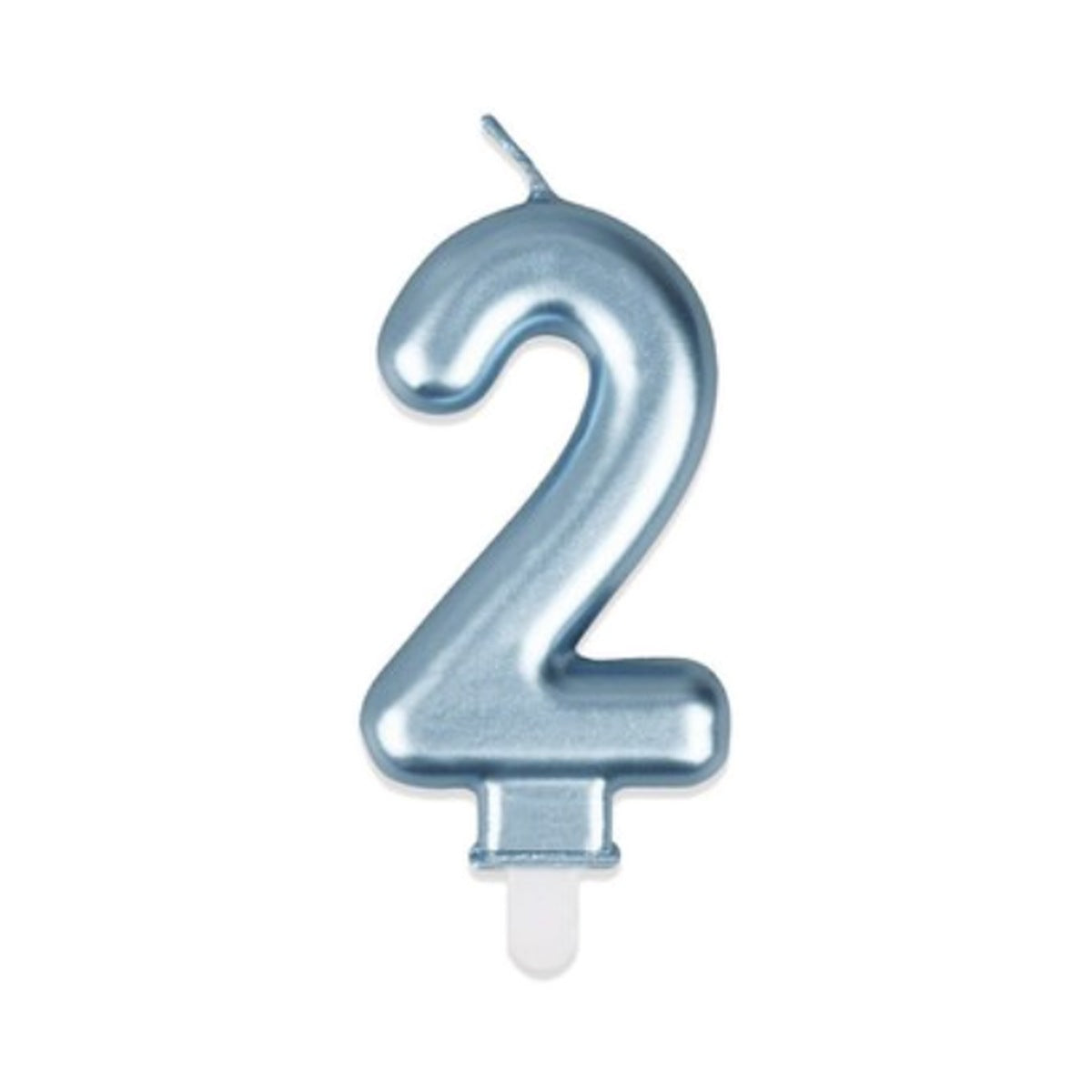 Vela Número Metalizada Azul 7,5 cm (0-9 y ?) - 2