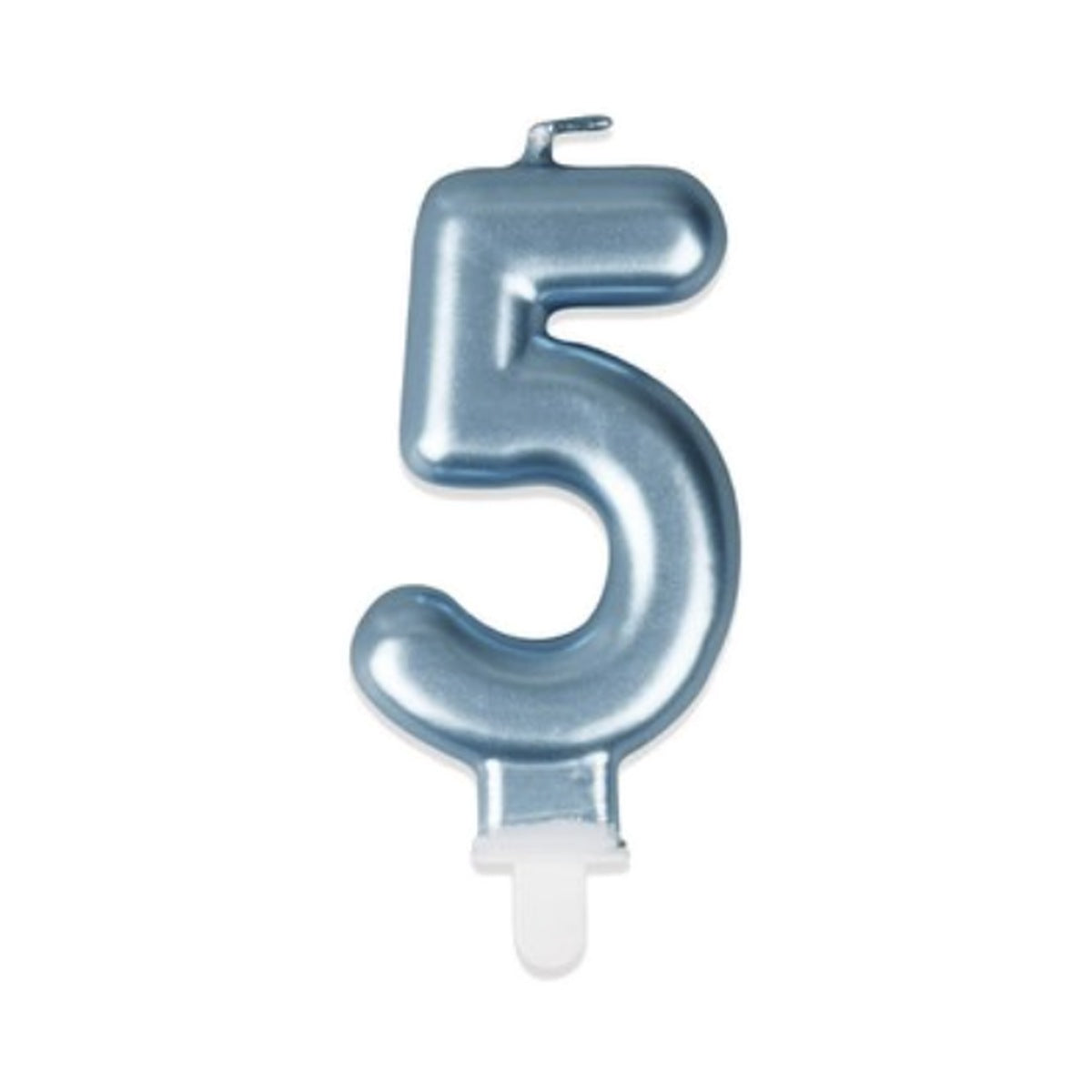 Vela Número Metalizada Azul 7,5 cm (0-9 y ?) - 5