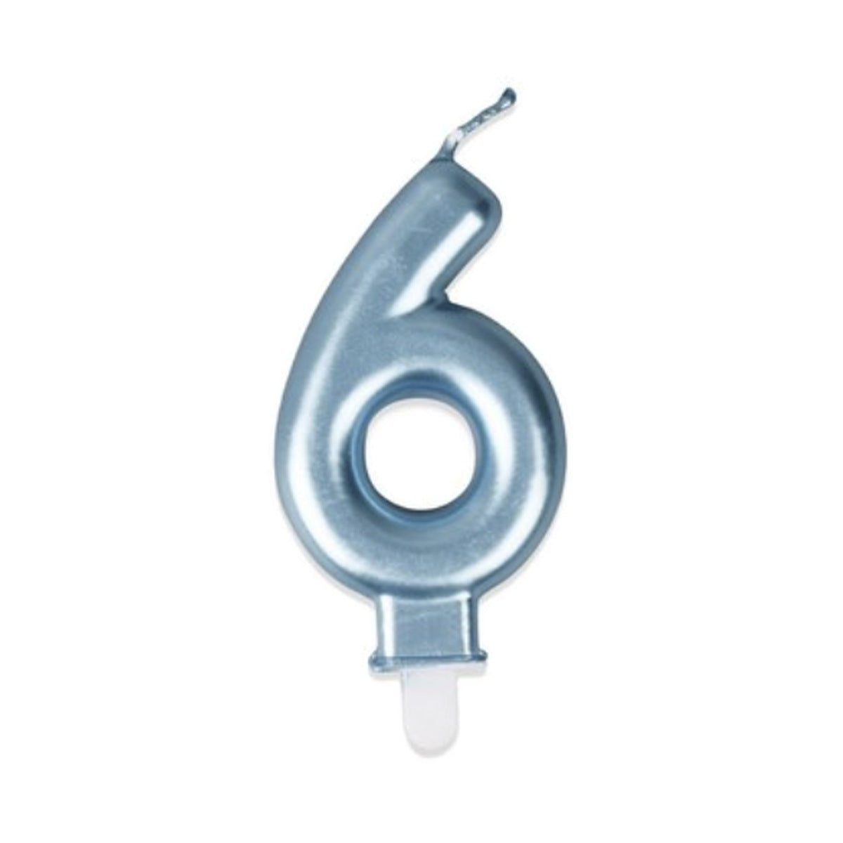 Vela Número Metalizada Azul 7,5 cm (0-9 y ?) - 6