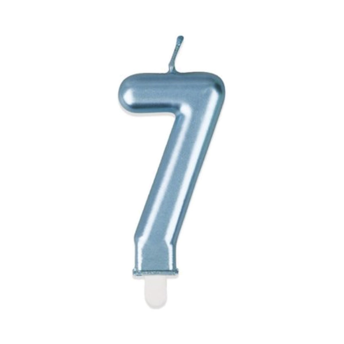 Vela Número Metalizada Azul 7,5 cm (0-9 y ?) - 7