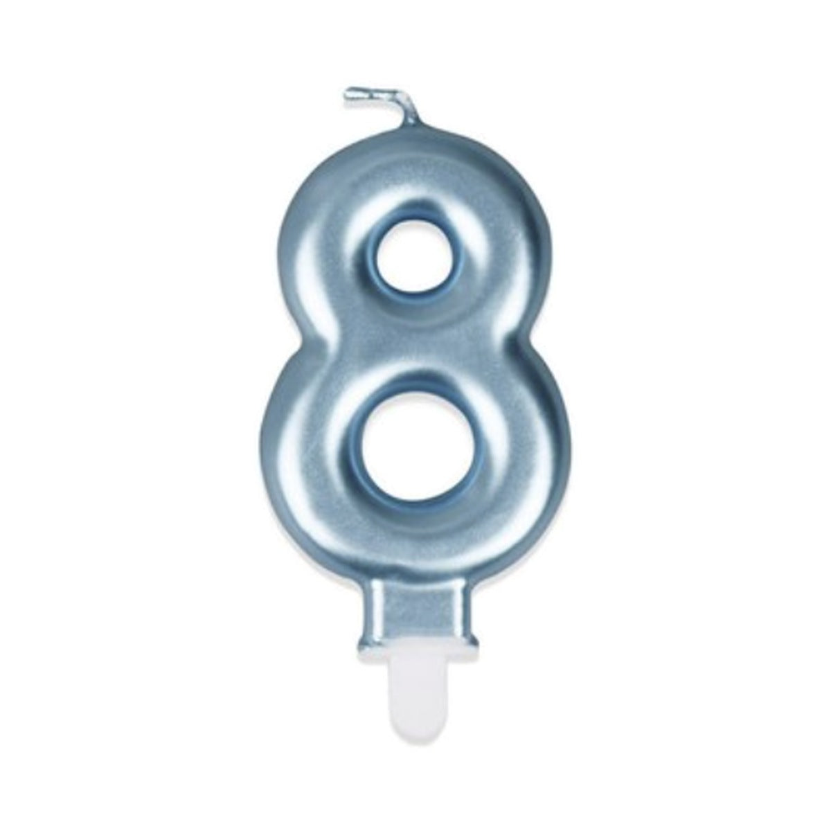 Vela Número Metalizada Azul 7,5 cm (0-9 y ?) - 8