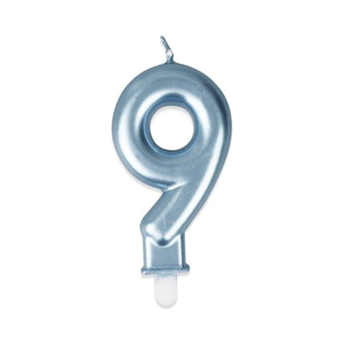 Vela Número Metalizada Azul 7,5 cm (0-9 y ?) - 9