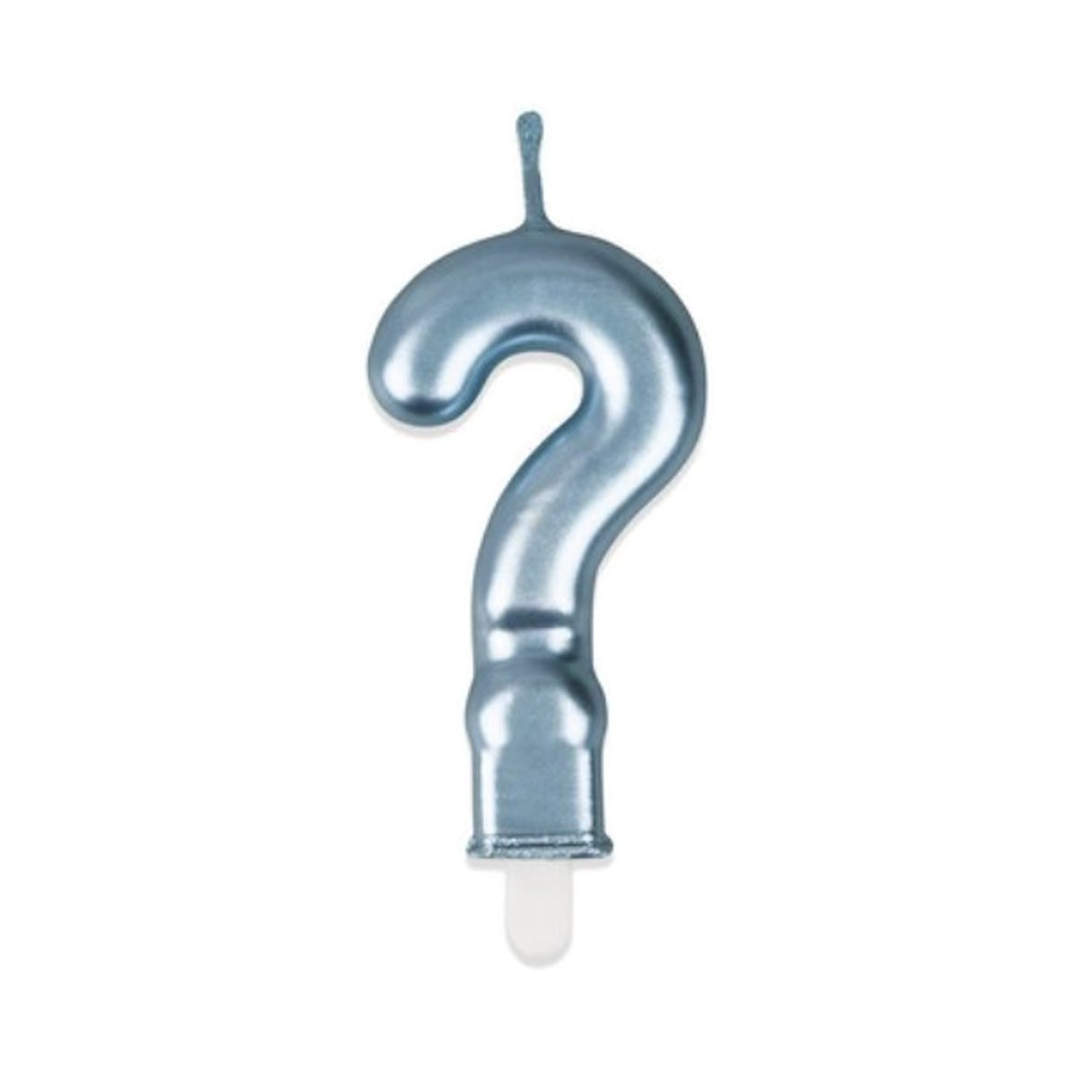 Vela Número Metalizada Azul 7,5 cm (0-9 y ?) - ?