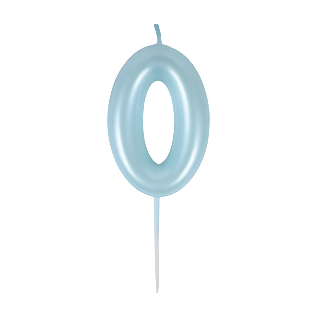 Vela Número Cumpleaños Metálica Azul 6cm - 0