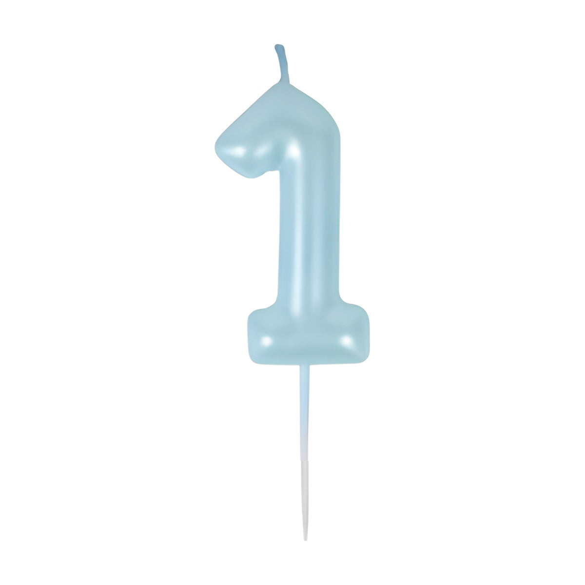 Vela Número Cumpleaños Metálica Azul 6cm - 1