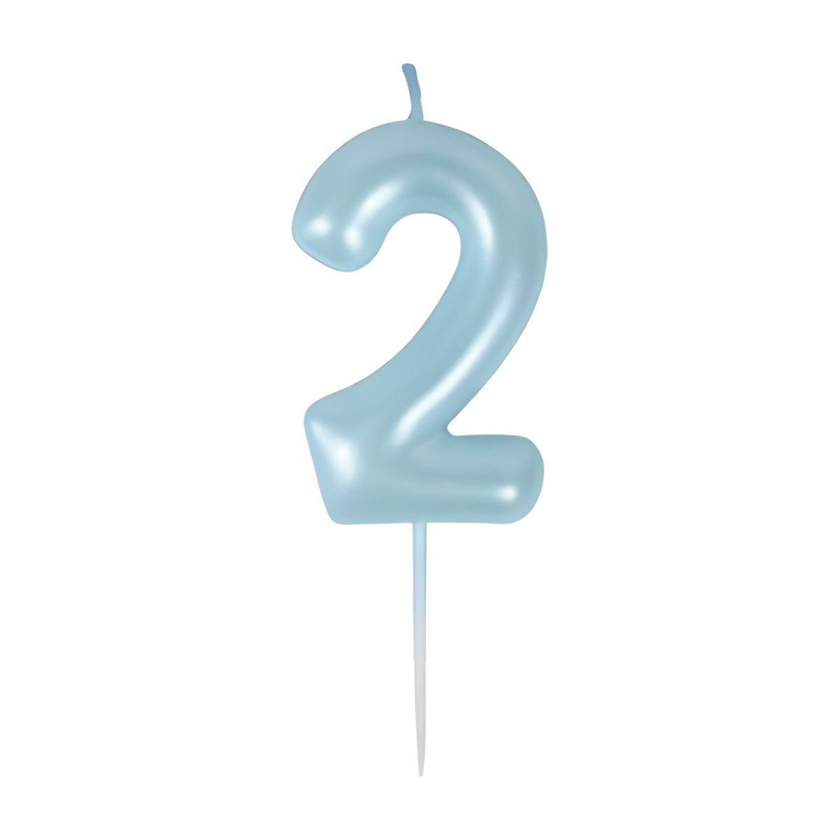 Vela Número Cumpleaños Metálica Azul 6cm - 2