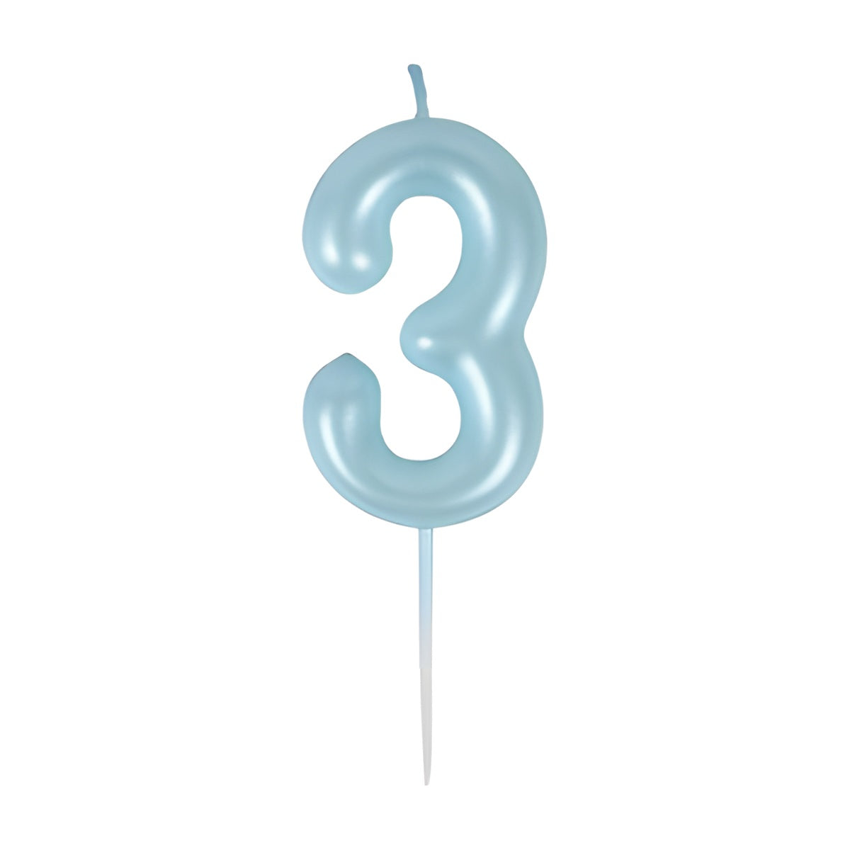 Vela Número Cumpleaños Metálica Azul 6cm - 3