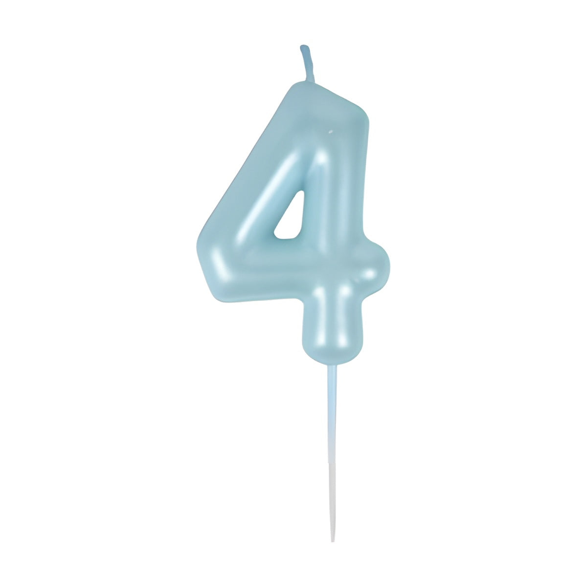 Vela Número Cumpleaños Metálica Azul 6cm - 4