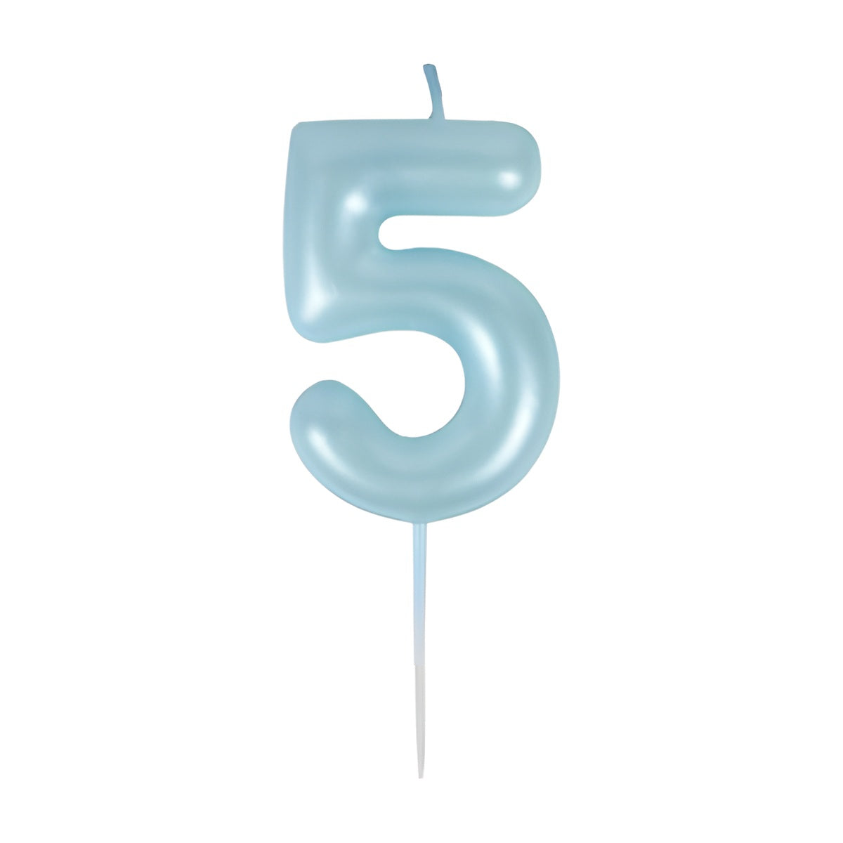 Vela Número Cumpleaños Metálica Azul 6cm - 5