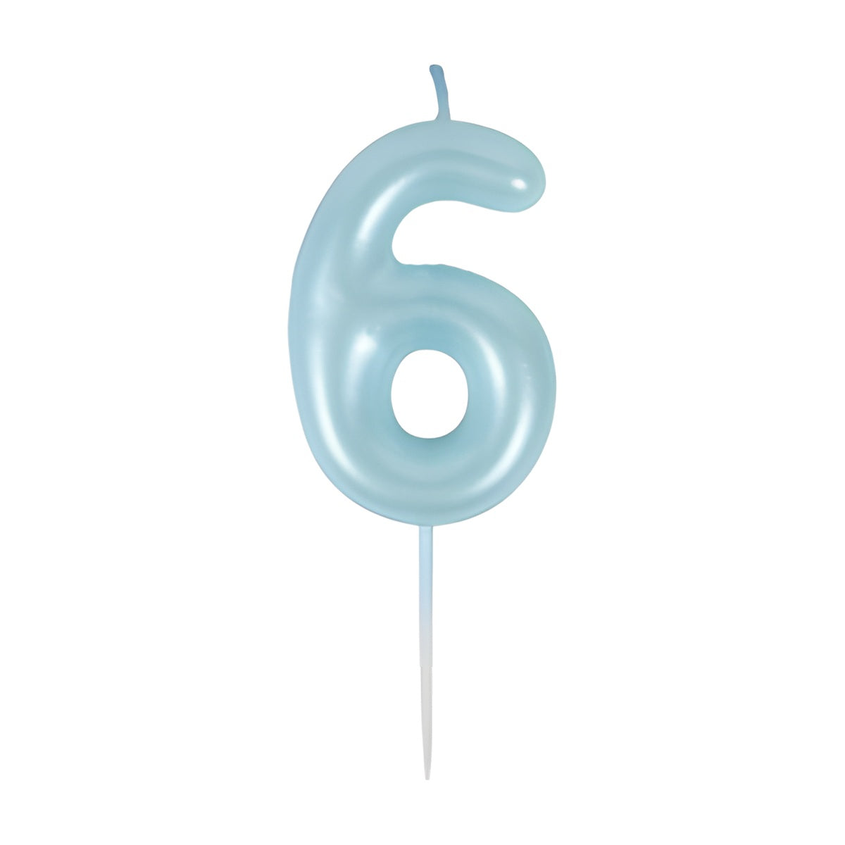Vela Número Cumpleaños Metálica Azul 6cm - 6
