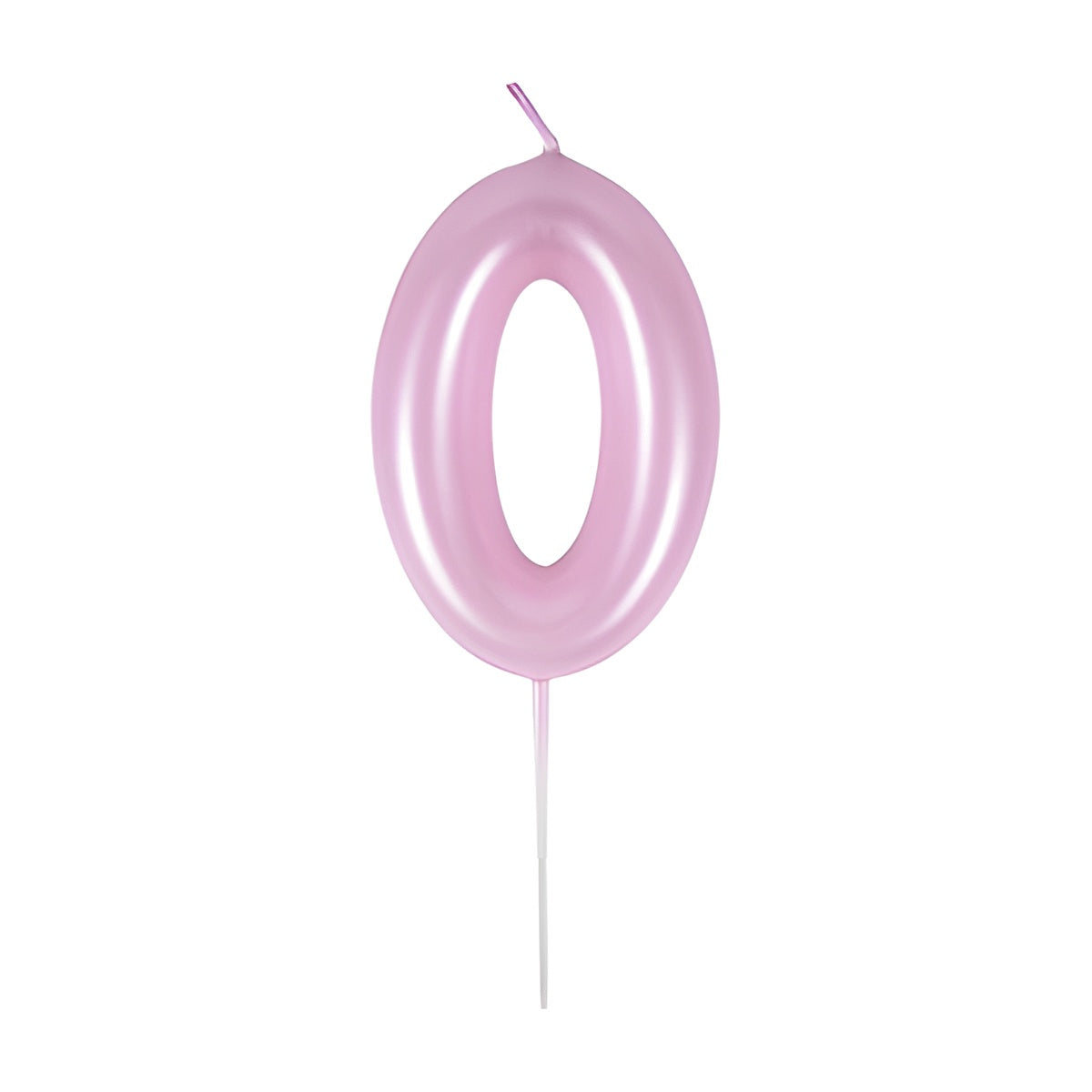 Vela Número Cumpleaños Metálica Rosa Claro 6cm - 0
