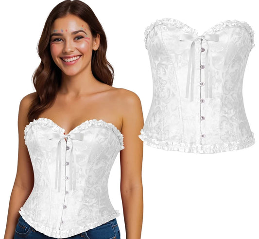 Corsé Blanco de Encaje para Mujer