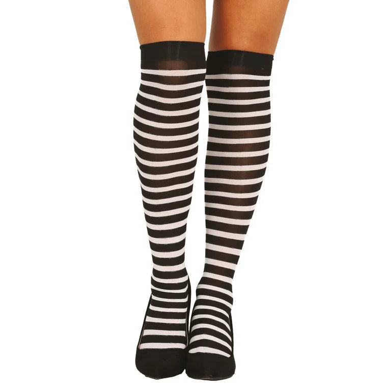 Calcetines Altos a Rayas Blancas