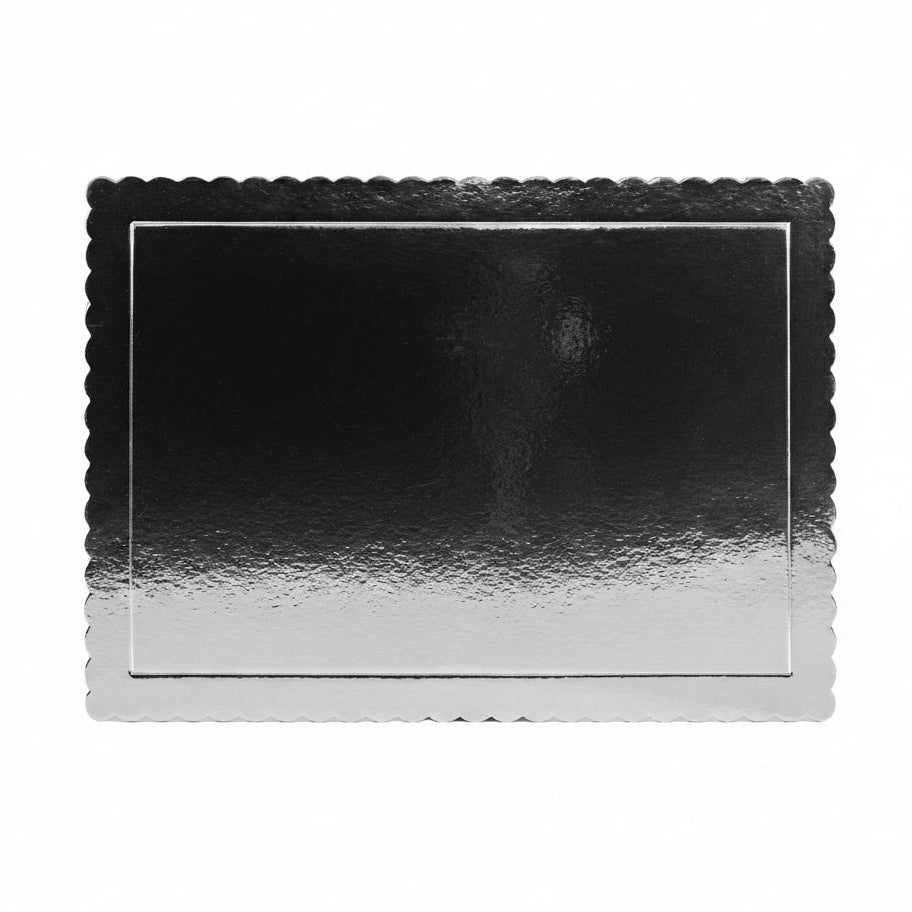 Bandeja Rectangular Extrafuerte Plata 3 mm para Tartas