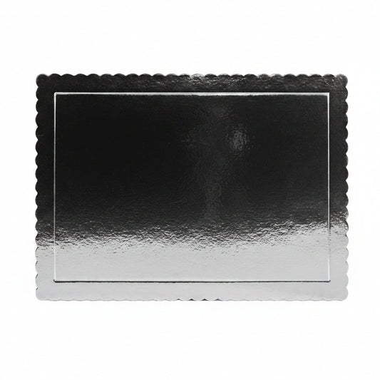 Bandeja Rectangular Extrafuerte Plata 3 mm para Tartas
