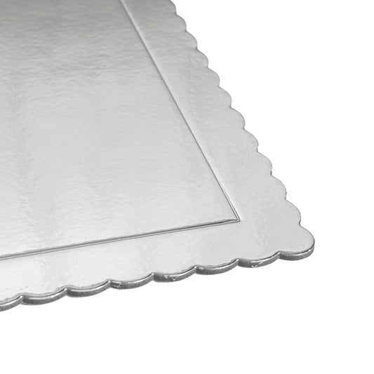 Bandeja Rectangular Extrafuerte Plata 3 mm para Tartas