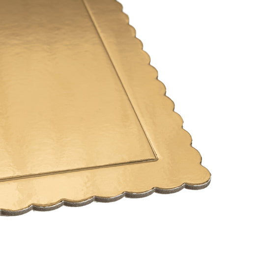 Bandeja Rectangular Extrafuerte Dorada 3 mm para Tartas