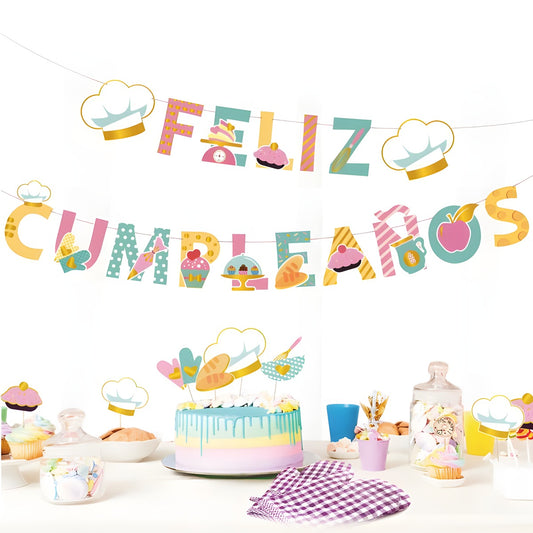 Guirnalda Feliz Cumpleaños Repostería Chef 3,5 m