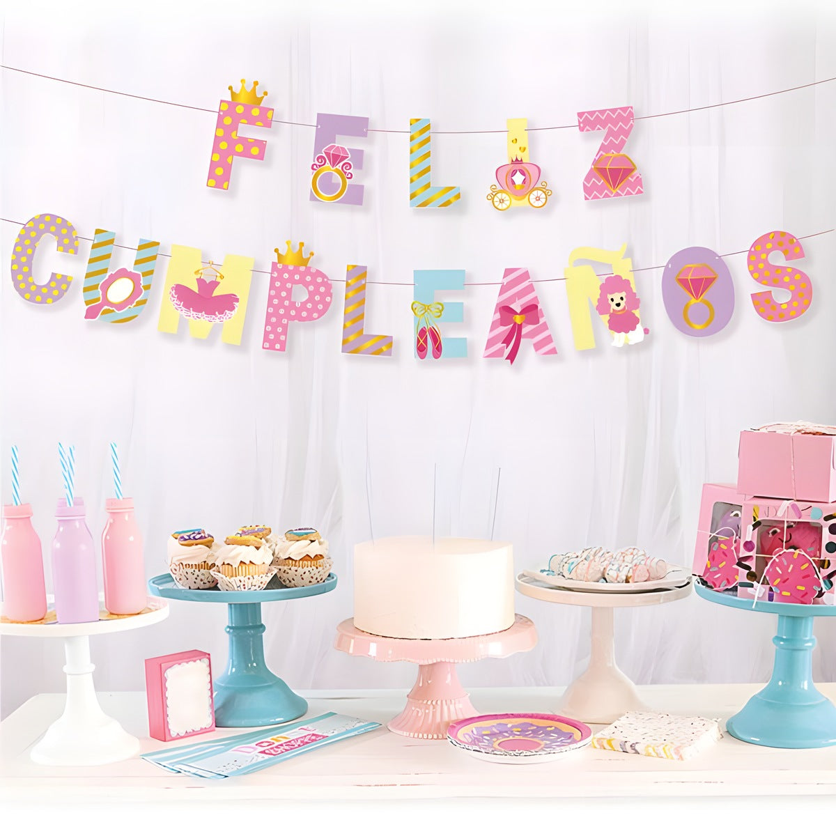 Guirnalda Feliz Cumpleaños Princesa 3,5 m