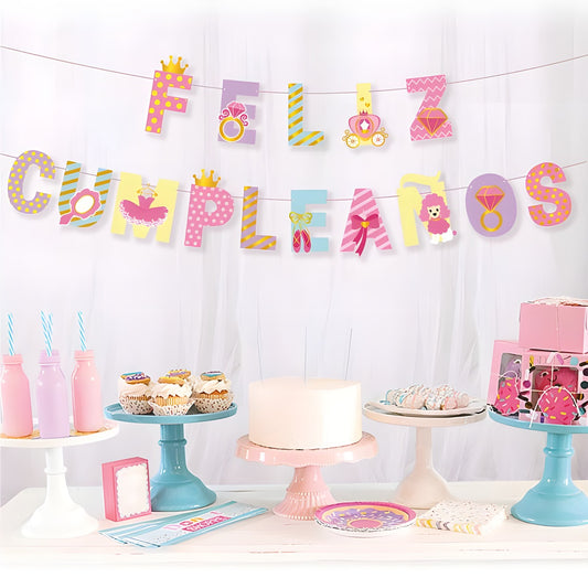 Guirnalda Feliz Cumpleaños Princesa 3,5 m