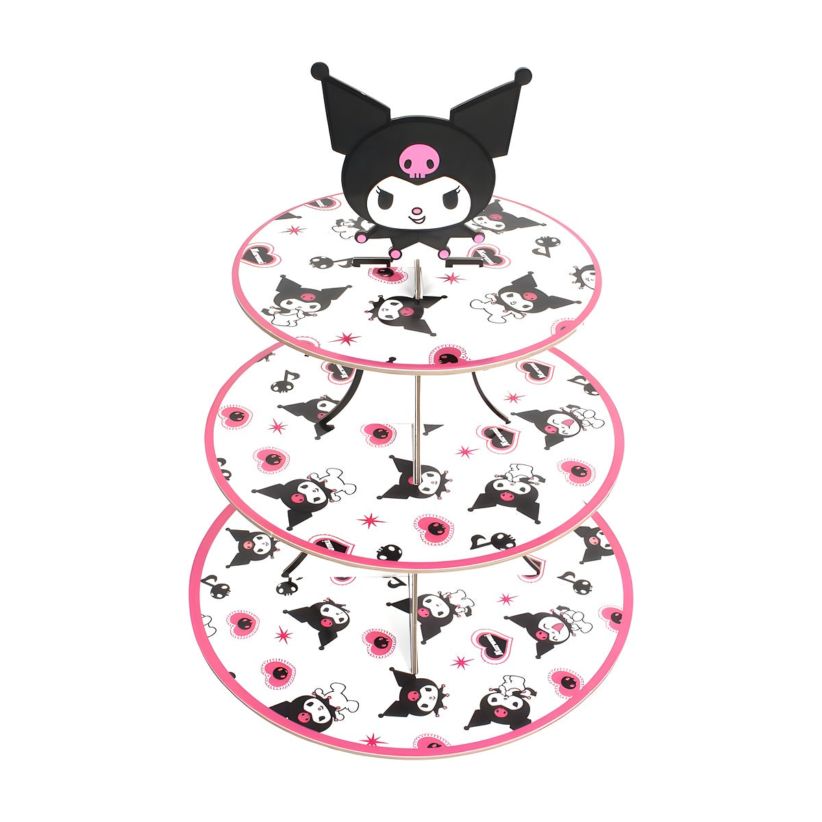 Torre para Cupcakes Kuromi 3 Pisos 30x40 cm