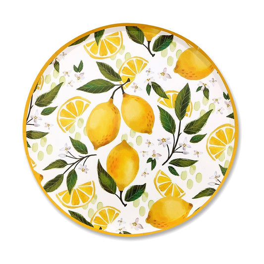 Platos Cartón Limones 18 cm 6 uds