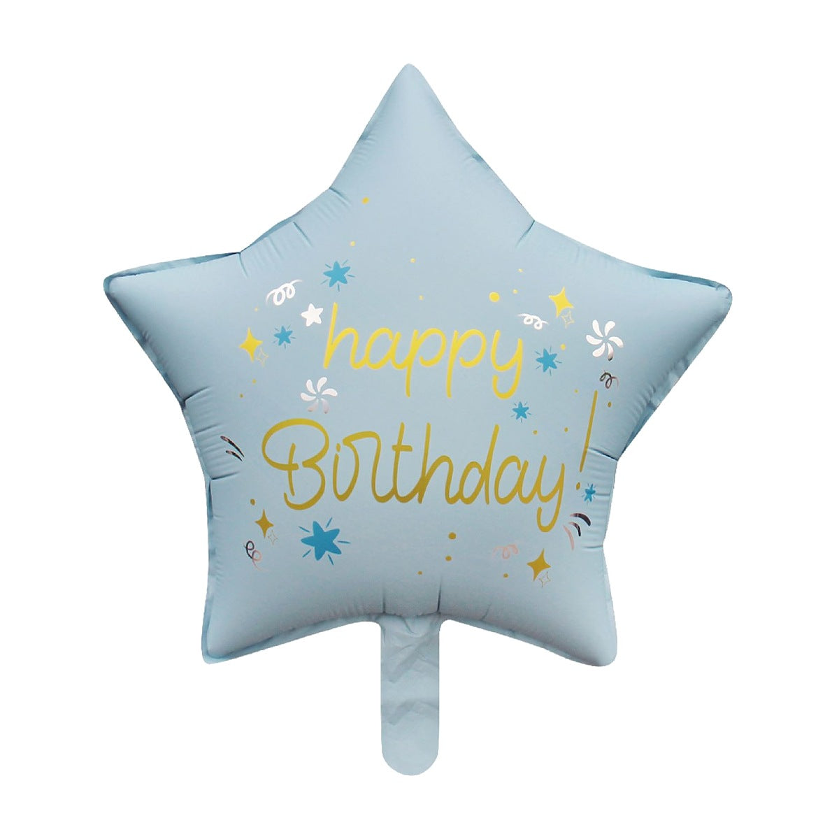 Globo Foil Estrella Happy Birthday Pastel 47 x 47 cm Azul