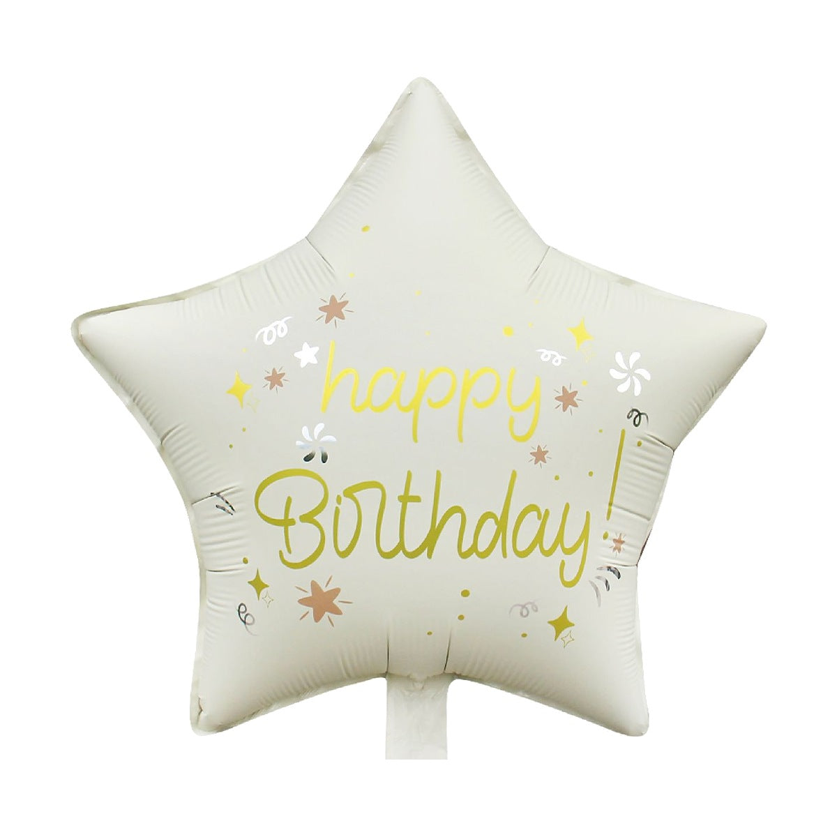 Globo Foil Estrella Happy Birthday Pastel 47 x 47 cm Crema