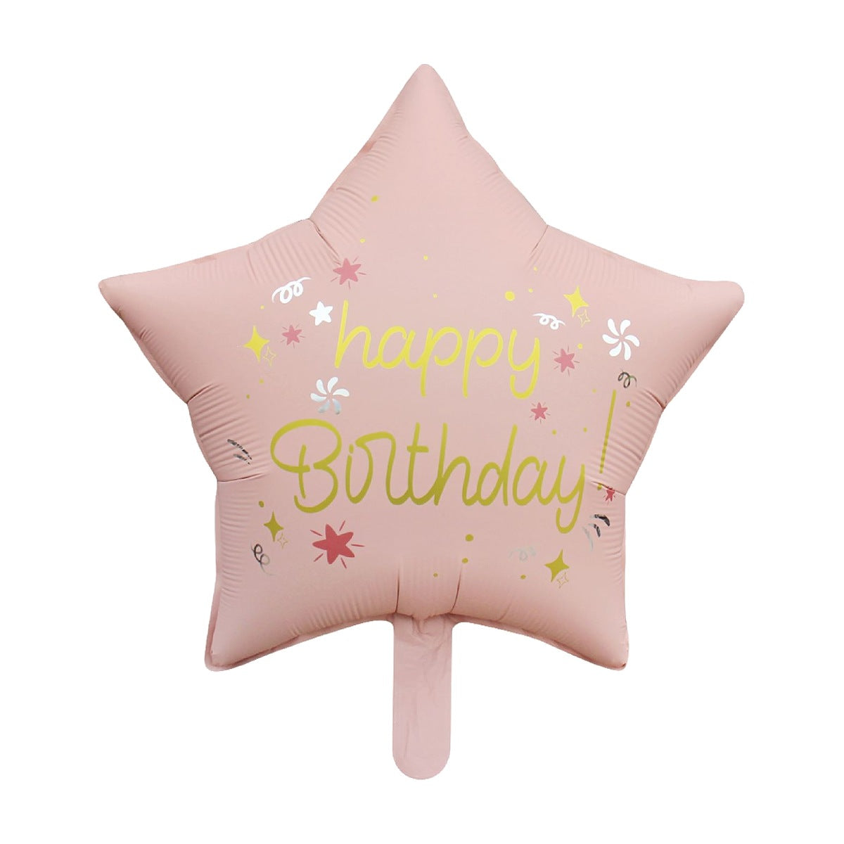 Globo Foil Estrella Happy Birthday Pastel 47 x 47 cm Rosa