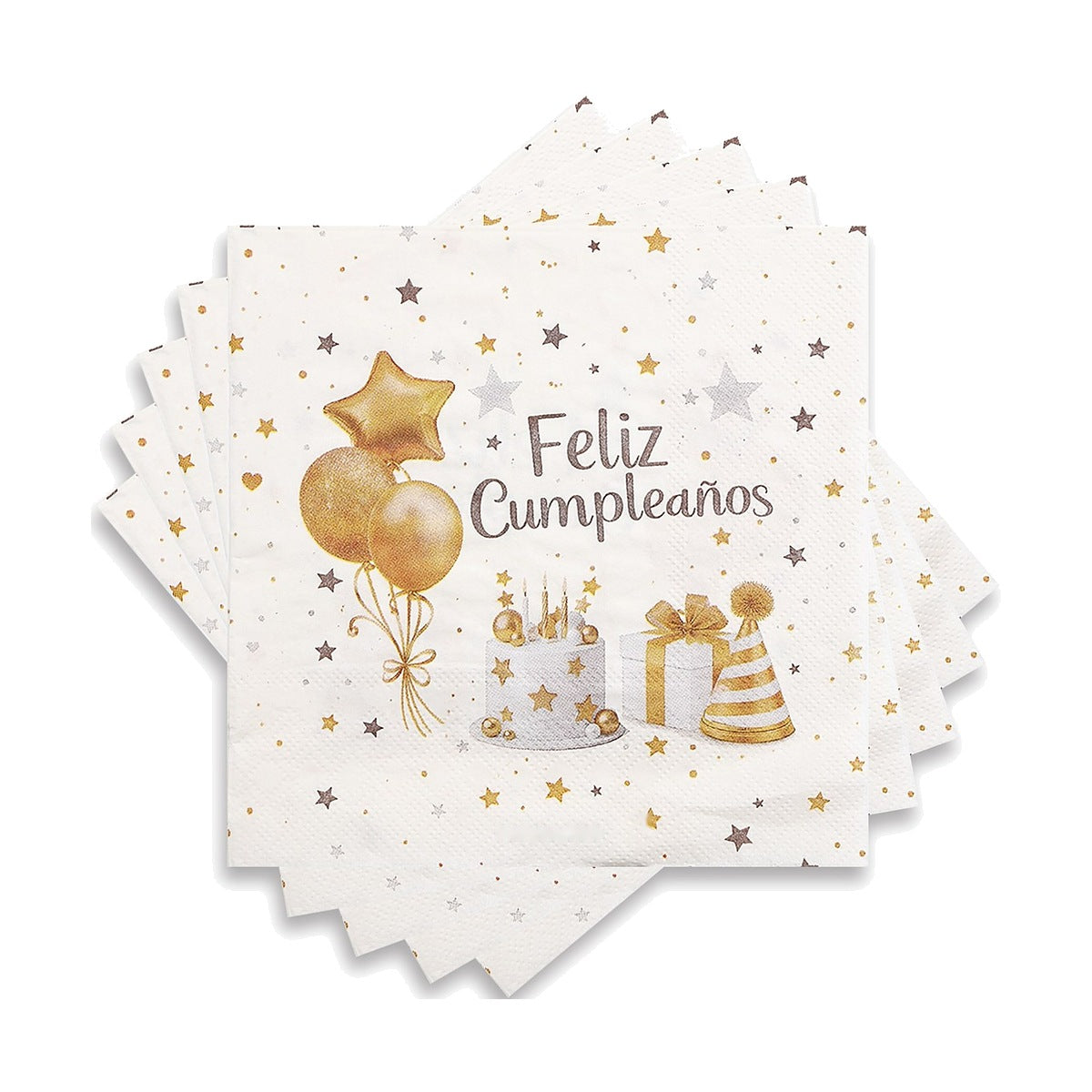 Servilletas Feliz Cumpleaños Dorado 33x33 cm 12 uds