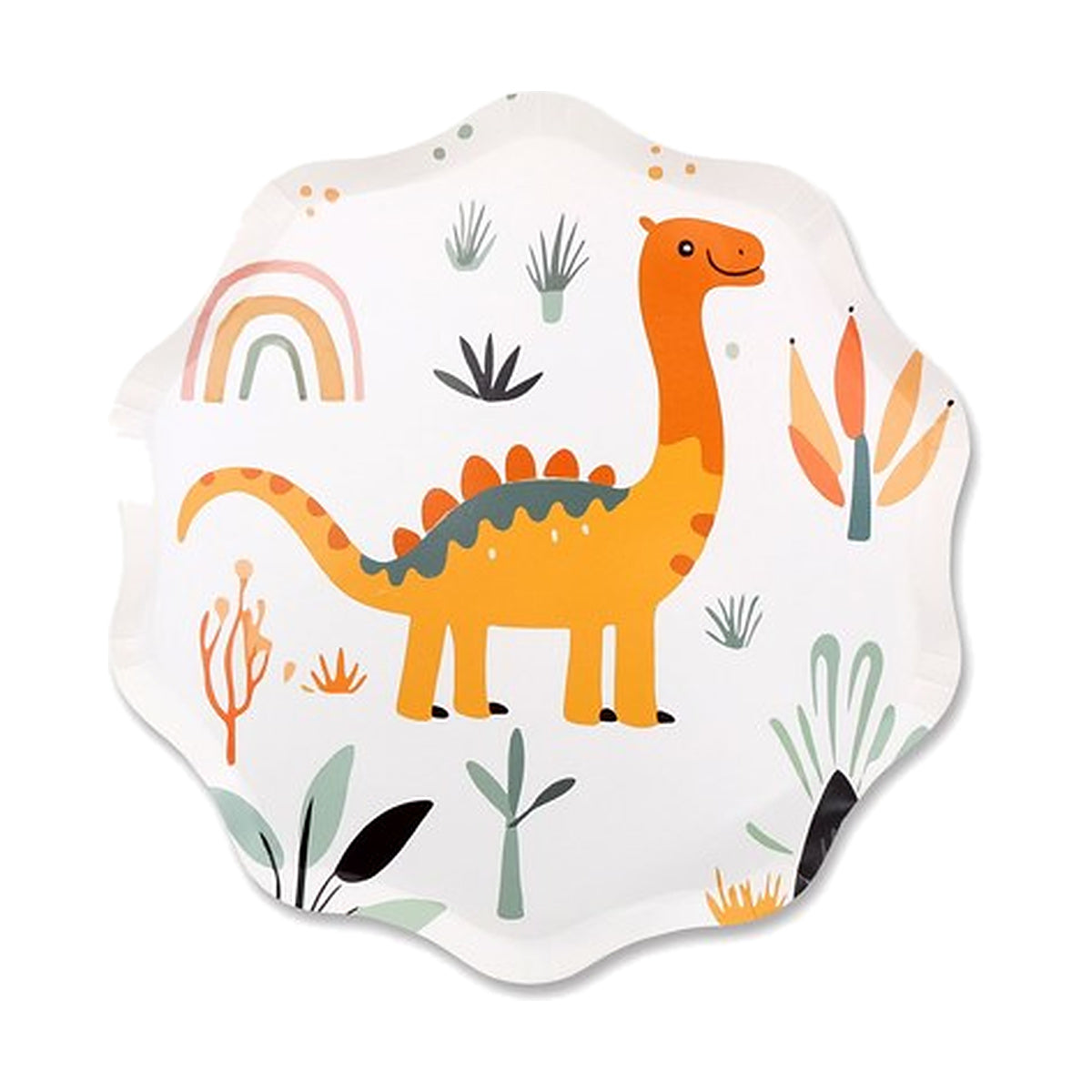 Set Vajilla Dinosaurios: Platos 6 uds, Servilletas 12 uds y Vasos 12 uds - Platos 27,5 cm