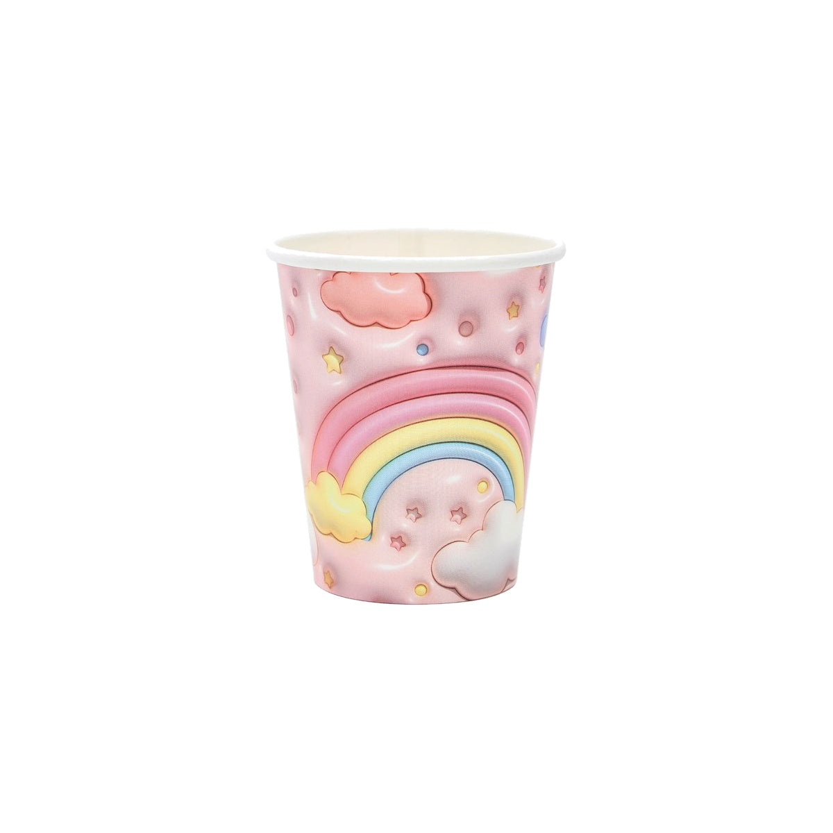 Set Vajilla Arcoíris y Nubes: Platos 6 uds, Servilletas 12 uds y Vasos 12 uds - Vasos